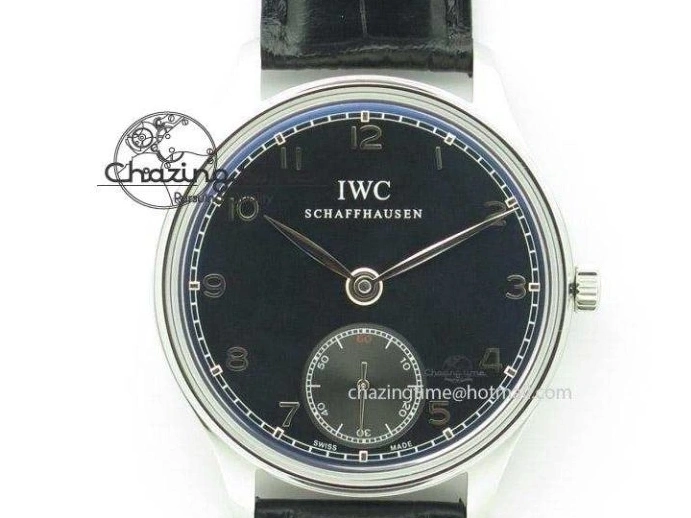 MIROTIME 0502 TimelessDesign Portuguese IW358304 ZF 1:1 Best Edition SS Blue Dial on Leather Strap A 7078